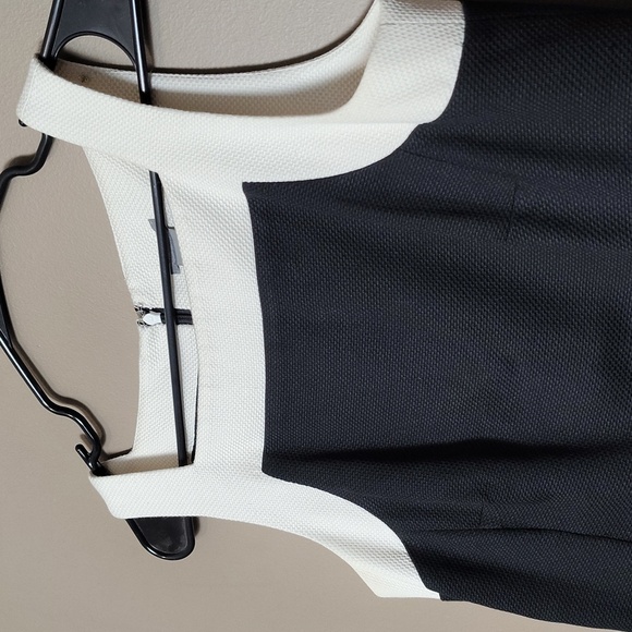 Ann Taylor Black And Cream White Trim Dress Size 6 - Picture 5 of 8